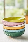 Anthropologie Amelie Latte Portuguese Stoneware Pasta Bowls, Assorted Set Of 6 In Multi