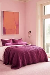 Anthropologie Embroidered Tatiana Quilt In Purple