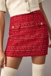 Endless Rose Premium Tweed Miniskirt In Red