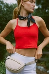 Beyond Yoga Spacedye Slim Racerback Cropped Tank Candy Apple Red Heather In Pink