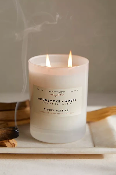 Terrain Sydney Hale Candle, Woodsmoke + Amber In White