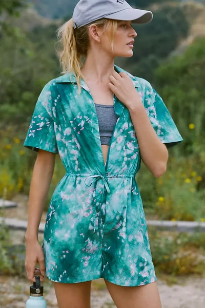 Sweaty Betty Anytime Short-sleeve Romper In Multicolor