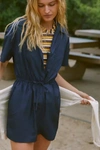 Sweaty Betty Anytime Drawstring Romper In Blue
