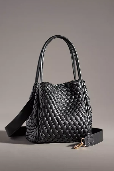 By Anthropologie The Woven Mini Hollace Tote In Black