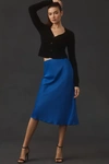 By Anthropologie The Tilda Slip Skirt In Blue