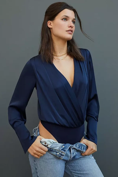 Favorite Daughter The Date Blouse Bodysuit In Blue