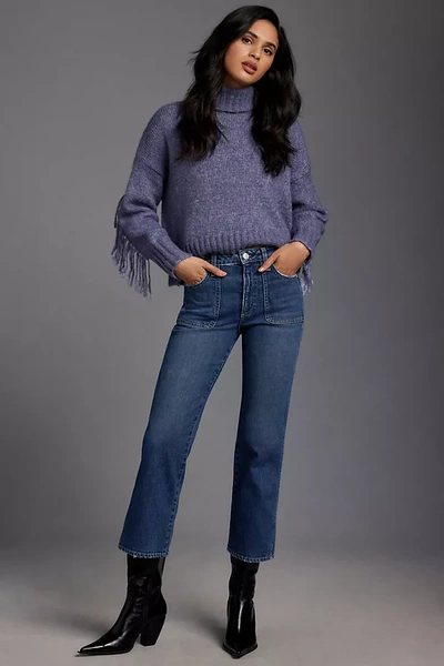 Amo Abigail High-rise Crop Flare Jeans In Blue
