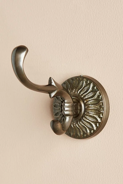 Anthropologie Floral Imprint Towel Hook In Brown