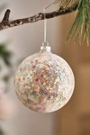 Terrain Frosted Sequin Glass Globe Ornament