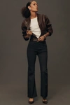 Frame Le Easy High Rise Flare Jeans In Blackfinn In Black