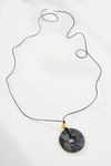 Frasier Sterling Speckled Stone Necklace In Grey