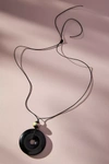 Frasier Sterling Smooth Stone Necklace In Black