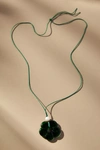 Frasier Sterling Floral Pendant Necklace In Green