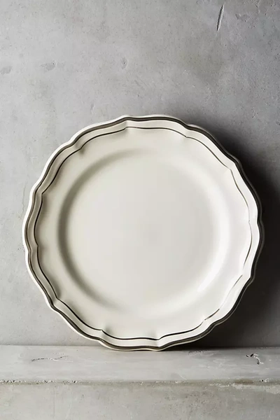 Faiencerie De Gien Gien Filet Bleu Dessert Plate In Neutral