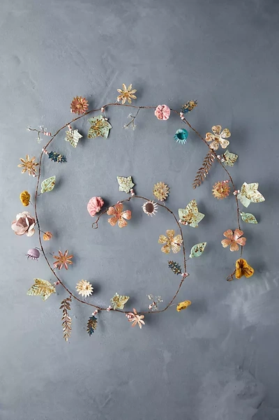Terrain Gilded Botanicals Iron + Velvet Garland, Small