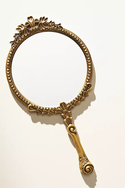 Anthropologie Gleaming Primrose Hand Mirror In Gold