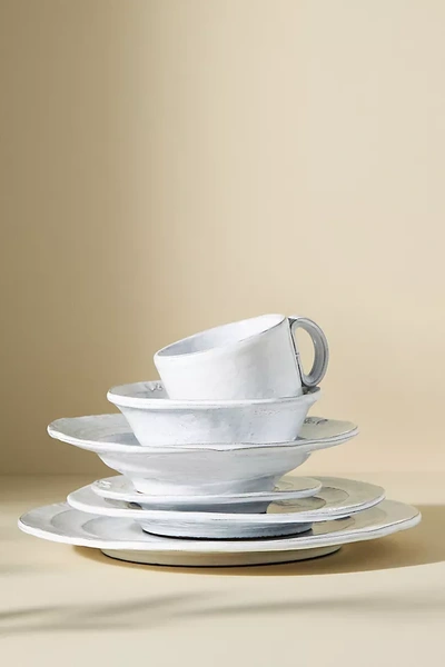 Anthropologie The Glenna Italian Earthenware Bread Plates, Set Of 4 In White