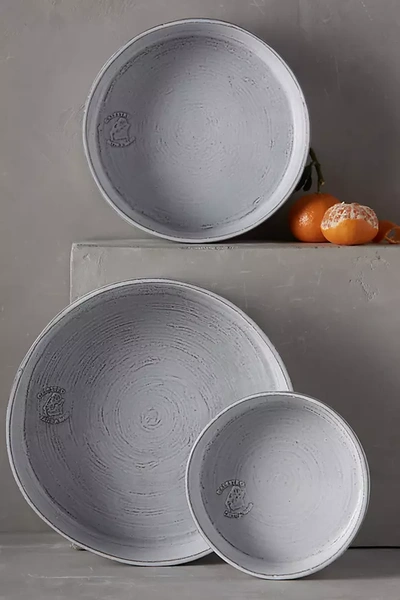 Anthropologie The Glenna Italian Earthenware Serving Bowls, Set Of 4 In Gray