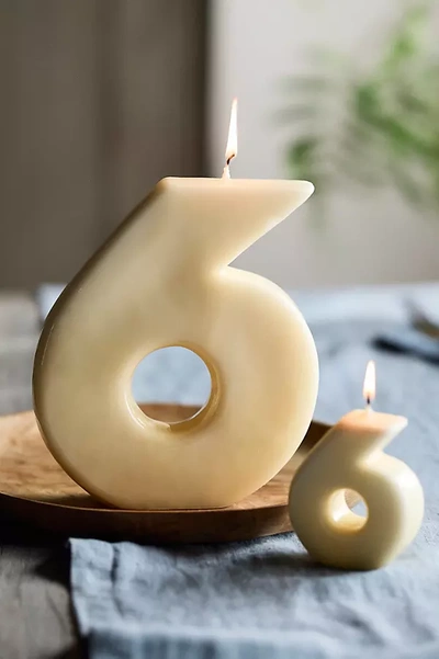 Terrain Hand-dipped Number Candle, 6