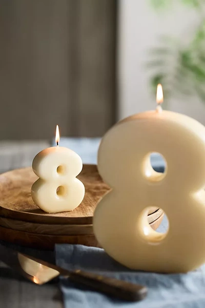 Terrain Hand-dipped Number Candle, 8