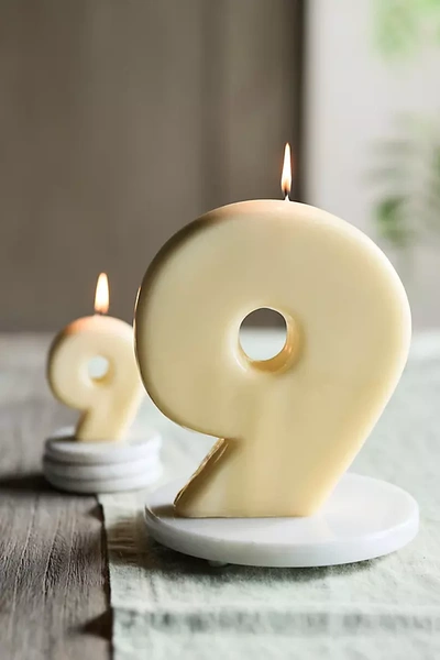Terrain Hand-dipped Number Candle, 9