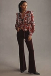 Good American Good Legs Low Rise Corduroy Flare Pants In Purple