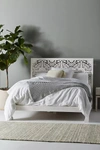 Anthropologie Handcarved Low Lombok Bed In White