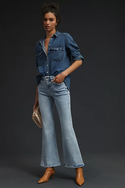 Good American Petite Flare Jeans In Blue