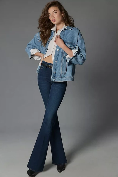 Good American Pull-on High-rise Flare Jeans In Blue