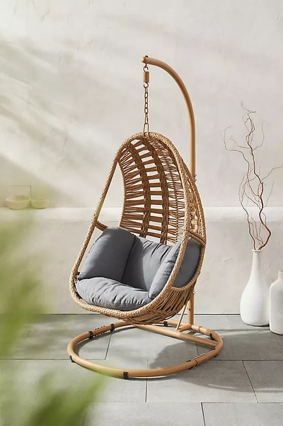Terrain Hanging Basket Chair In Gray