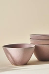 Anthropologie The Jasper Portuguese Stoneware Cereal Bowls, Set Of 4 In Pink