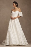 JENNY YOO JENNY BY JENNY YOO HOLDEN OFF-THE-SHOULDER CORSET FLORAL LACE BALL-SKIRT WEDDING GOWN