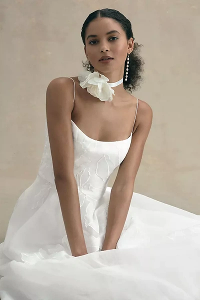 Jenny Yoo Abernathy Organza A-line Ball Skirt Wedding Gown In White