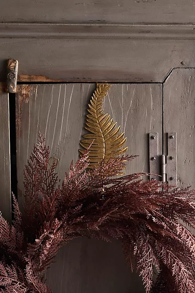 Terrain Antiqued Fern Wreath Hanger In Gold