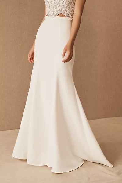 Jenny Yoo Oda Crepe Fit & Flare Bridal Skirt In White