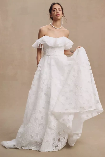 Jenny Yoo Priscilla Off-the-shoulder Convertible Wedding Gown In White