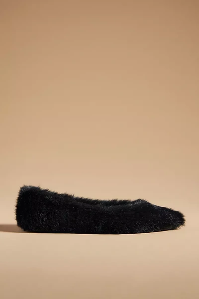 Jeffrey Campbell Appealing Fur Flats In Black