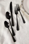 Anthropologie Keene Satin Flatware 20-piece Place Setting In Black