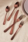 Anthropologie Keene Satin Flatware 20-piece Place Setting In Brown