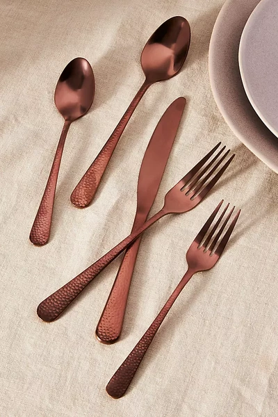 Anthropologie Keene Satin Flatware 20-piece Place Setting