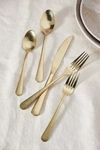 Anthropologie Keene Satin Flatware 20-piece Place Setting In Gold