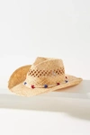 Lack Of Color The Desert Beaded Straw Cowboy Hat In Beige