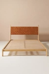Anthropologie Leather Cove Bed In Beige