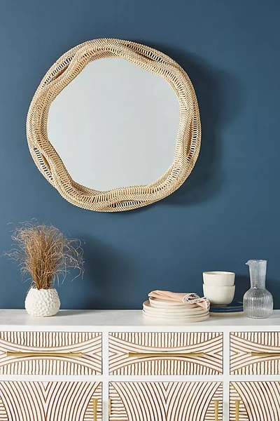 Anthropologie Libby Beaded Mirror In Neutral