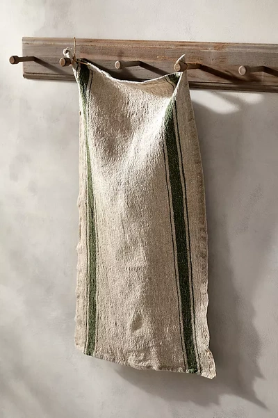 Terrain Lithuanian Linen Dish Towel, Stripe In Neutral