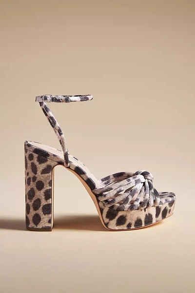 Loeffler Randall Rivka 110mm Leopard-print Sandals In Black