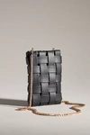 By Anthropologie Lindy Woven Phone Case Crossbody Bag In Black