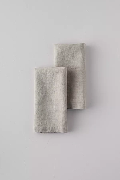 Terrain Lithuanian Linen Napkins, Set Of 2 In Gray
