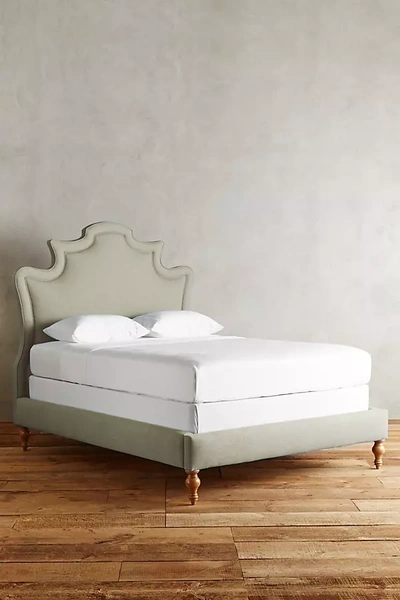 Anthropologie Linen Ainsworth Bed In Mint