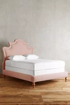 Anthropologie Linen Ainsworth Bed In Pink